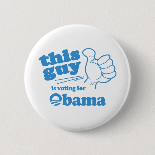 この男/女の子はオバマのために投票している 缶バッジ (正面)