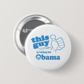 この男/女の子はオバマのために投票している 缶バッジ (正面&裏面)