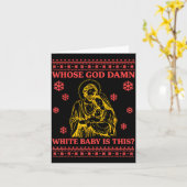 この白い赤ちゃんは誰のクリスマスプレゼントなのか 汚いクリスマス カード (黄色い花)