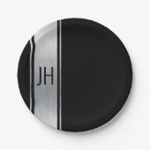 この白黒の貴族バチュラーパーティ紙p ペーパープレート (正面)