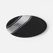 この白黒の貴族バチュラーパーティ紙p ペーパープレート (アングル)