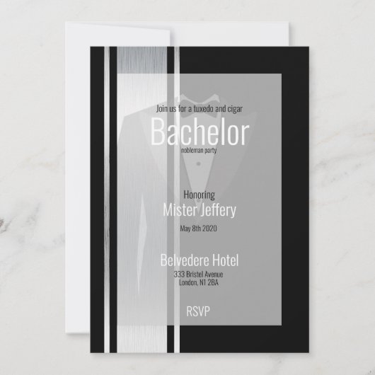 この白黒の貴族バチュラーパーティ セーブザデート (正面)