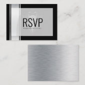 この白黒の貴族バチュラーパーティrsvp プレイスカード (正面/裏面)