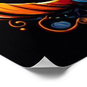 この目のスケルトン白熱［赤熱］光を放つを使ったハロウィーンスリル ポスター (角)