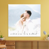 この瞬間を思い出すスクリプトのカップルの写真結婚のC キャンバスプリント (インサイチュ (リビング))