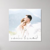 この瞬間を思い出すスクリプトのカップルの写真結婚のC キャンバスプリント (正面)