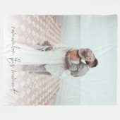 この瞬間を思い出す新しいフォトロマンチック引用文 フリースブランケット (正面(横))