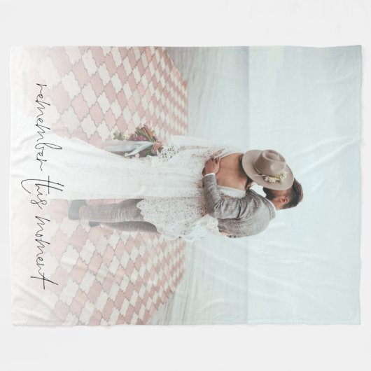 この瞬間を思い出す新しいフォトロマンチック引用文 フリースブランケット (正面(横))