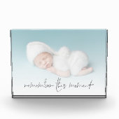 この瞬間を記憶する生まれたばかりのベビー写真 フォトブロック (正面)