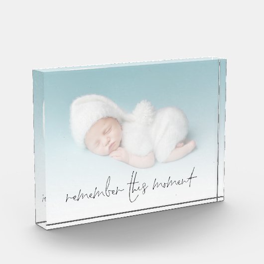 この瞬間を記憶する生まれたばかりのベビー写真 フォトブロック (左)