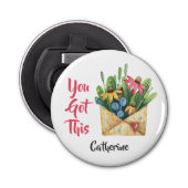 この磁図解入りの、写真付きの石の得名前 栓抜き (正面)