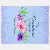 この祖母が愛する名前の追加または編集フローラ フリースブランケット (正面(横))