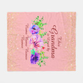 この祖母が愛する名前の追加または編集フローラ フリースブランケット (正面(横))