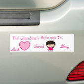 この祖母のハートはに属します バンパーステッカー (車上)