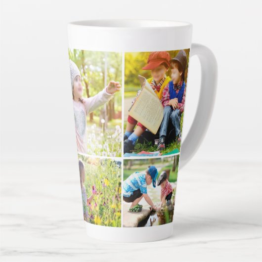 この祖母は子供の名前フォトコラージュに属している カフェラテマグ (右アングル)