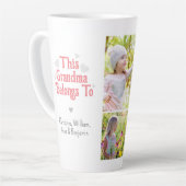 この祖母は子供の名前フォトコラージュに属している カフェラテマグ (左アングル)