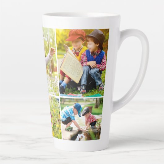 この祖母は子供の名前フォトコラージュに属している カフェラテマグ (右)