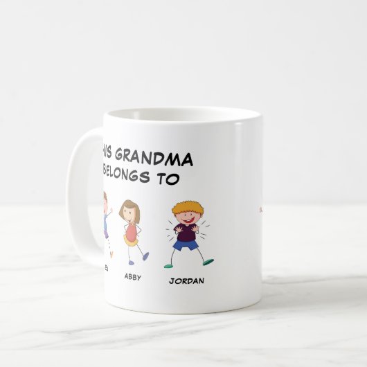 この祖母は3人の子供の名前だおもしろい コーヒーマグカップ (正面左)