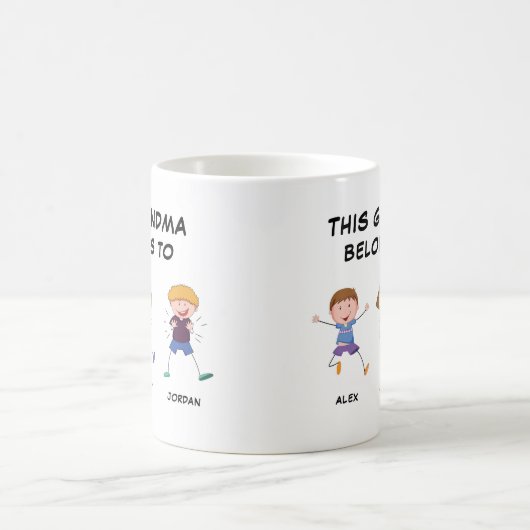 この祖母は3人の子供の名前だおもしろい コーヒーマグカップ (中央)