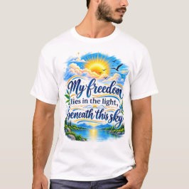 この空の下の光の中に私の自由がある Tシャツ