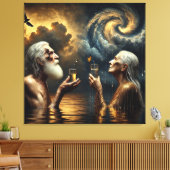 この空を理解するための雨のガラス キャンバスプリント (インサイチュ (リビング))