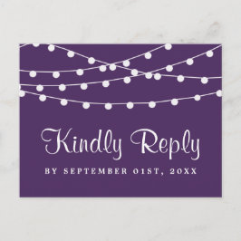 この紐は紫の所蔵品に結婚光る インビテーションポストカード