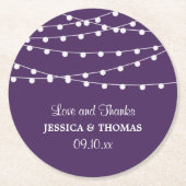 この紐は紫の所蔵品に結婚光る ラウンドペーパーコースター (正面)