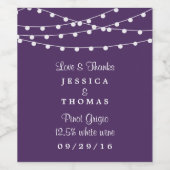 この紐は紫の所蔵品に結婚光る ワインラベル (シングルラベル)