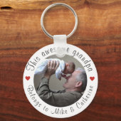 この素晴らしおじいちゃんは写真カスタムの愛だ キーホルダー (正面)