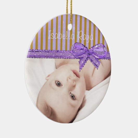 この紫と茶色の写真をパーソナライズオーナメント セラミックオーナメント (右)