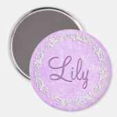 この紫色の名前磁石をカスタマイズする マグネット (正面/裏面)