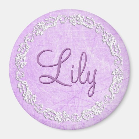 この紫色の名前磁石をカスタマイズする マグネット (正面)