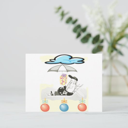 この紳士はクリスマスの***望を送っている*** シーズンポストカード (スタンド正面)