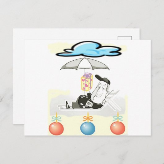 この紳士はクリスマスの***望を送っている*** シーズンポストカード (正面/裏面)