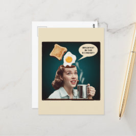 この経済で朝食Surreal Woman ポストカード