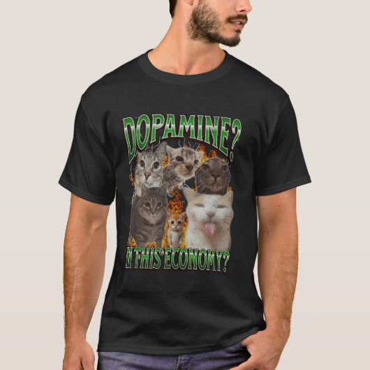 この経済におけるドーパミン猫おもしろいミームの海賊版Gr Tシャツ (正面)