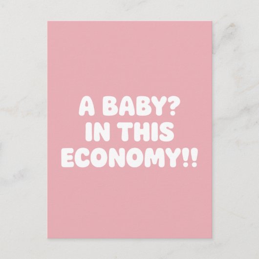 この経済のベビー妊娠おもしろい ポストカード (正面)