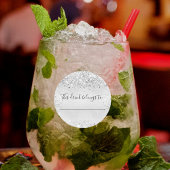 この結婚飲み物の銀グリッター ラウンドシール