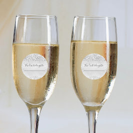 この結婚飲み物の銀グリッター ラウンドシール