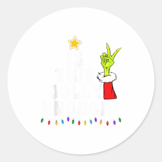 この緑はクリスマスツリーとして楽しい？ Li ラウンドシール (正面)