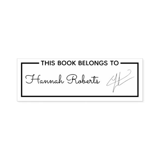 この縁ど本はトレンディー・スクリプト名に属している セルフインキングスタンプ (デザイン)