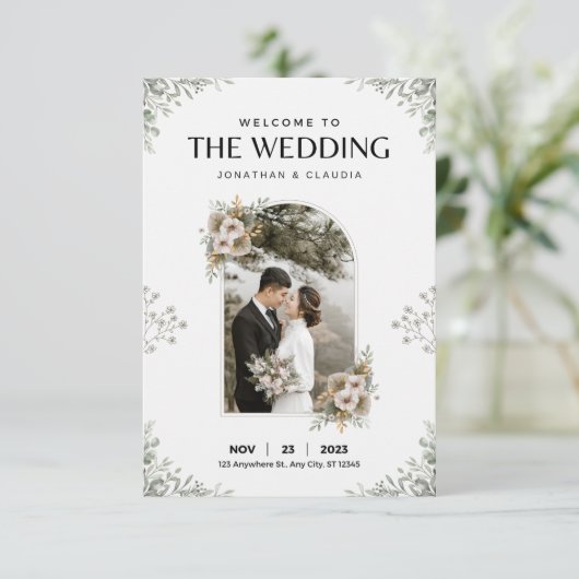 この美しいウェディングカードで愛と喜びを祝おう 招待状 (スタンド正面)