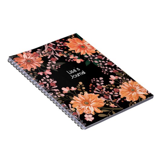 この美しいフローラジャーナルノートブックの個人用設定 ノートブック (右側)