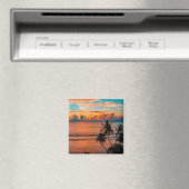 この美しいモーリシャスビーチ磁石の夕日 マグネット (インサイチュ (食洗機))