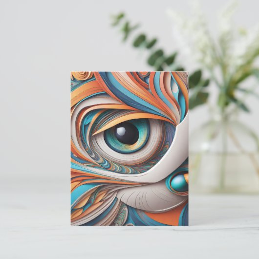 この美しい猫ベクトルアートは完璧な追加 ポストカード (スタンド正面)