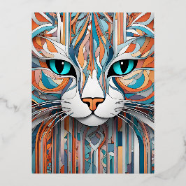 この美しい猫ベクトルアートは完璧な追加 箔シーズンポストカード