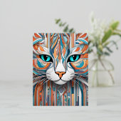 この美しい猫ベクトルアートは完璧な追加 箔シーズンポストカード (立ち正面)