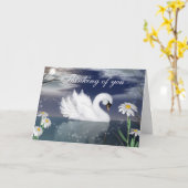 この美しい白鳥の挨拶状 カード (黄色い花)