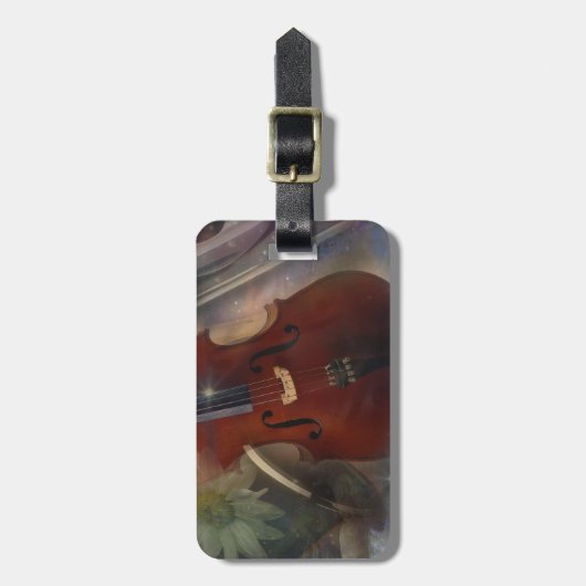 この美しい音楽的なデザインのコードを打って下さい ラゲッジタグ (正面縦)