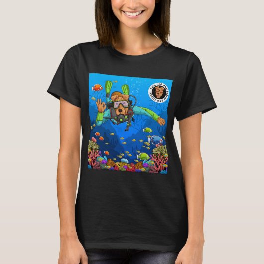 この老犬はスクーバを学ぶ Tシャツ (正面)